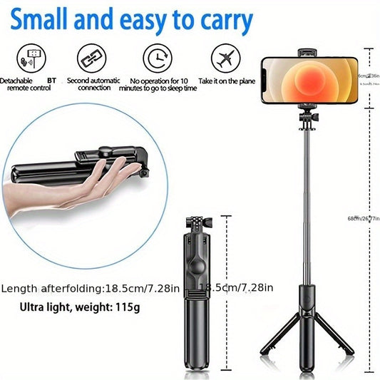A Versatile Handheld Portable Travel Bracket With A Wireless Remote Control Fill Light, Suitable For Mobile Phone Selfie Sticks With BT, S03 Wireless Selfie Stick