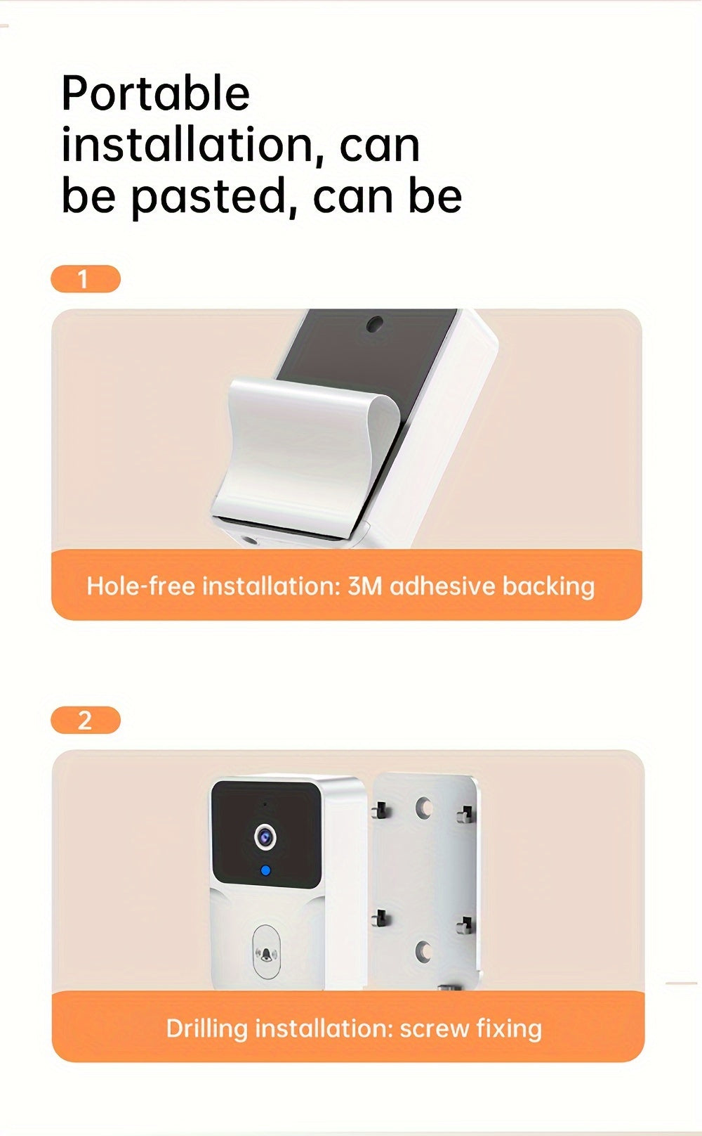 Tuya Wireless Doorbell Camera With HD Video, Night Vision & Voice Change