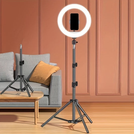 10" LED Circle Light With Flexible Tripod Stand & Phone Holder