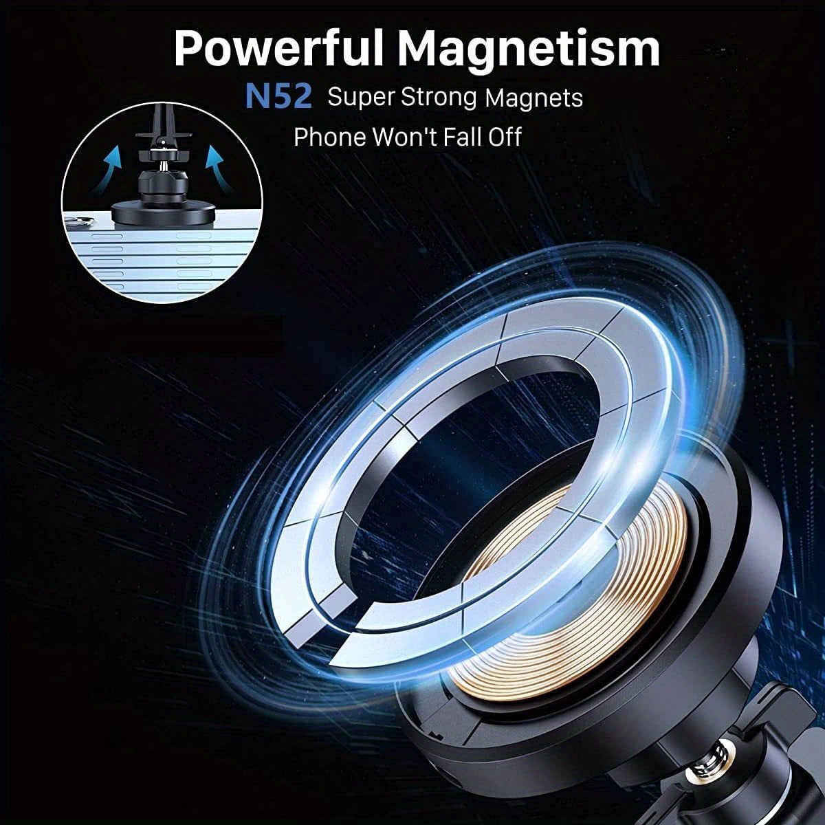 [Popular Choice] Wireless Magnetic Phone Holder Car Charger with Fast Charging for iPhone 16/16 Pro/16 ProMax/15/15 Pro/15 Pro Max/15 Plus/14/14 Pro/14 Pro Max/14 Plus/13/13 Pro/13 Pro Max/12/12 Pro/12 Pro Max/12 Mini Series