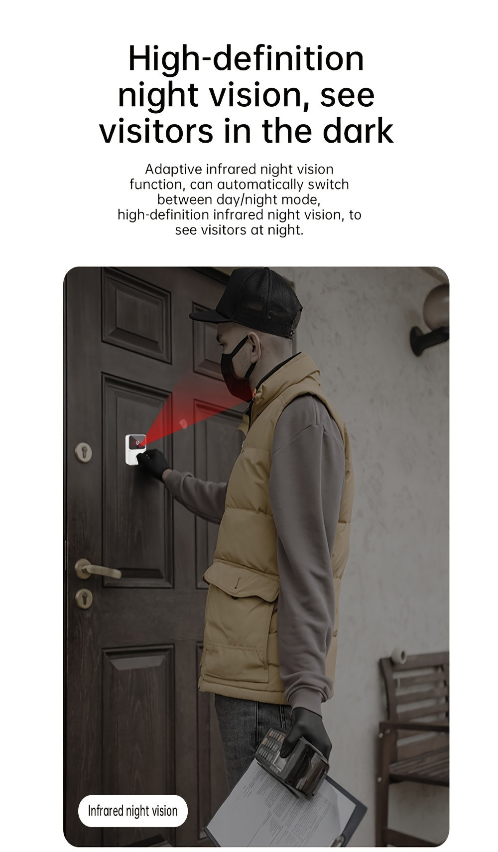 Tuya Wireless Doorbell Camera With HD Video, Night Vision & Voice Change