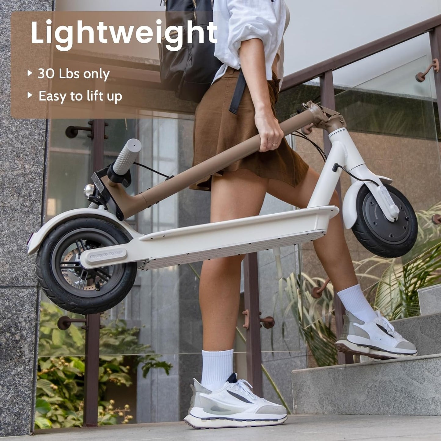 Commugo Electric Scooter for Adults 300 lbs, 8.5 Inch/10 Inch Tires, 500W Peak Motor 19 Mph Speed, 17/21 Miles Max Range Foldable Commute E-Scooter with Dual Braking System, App Control