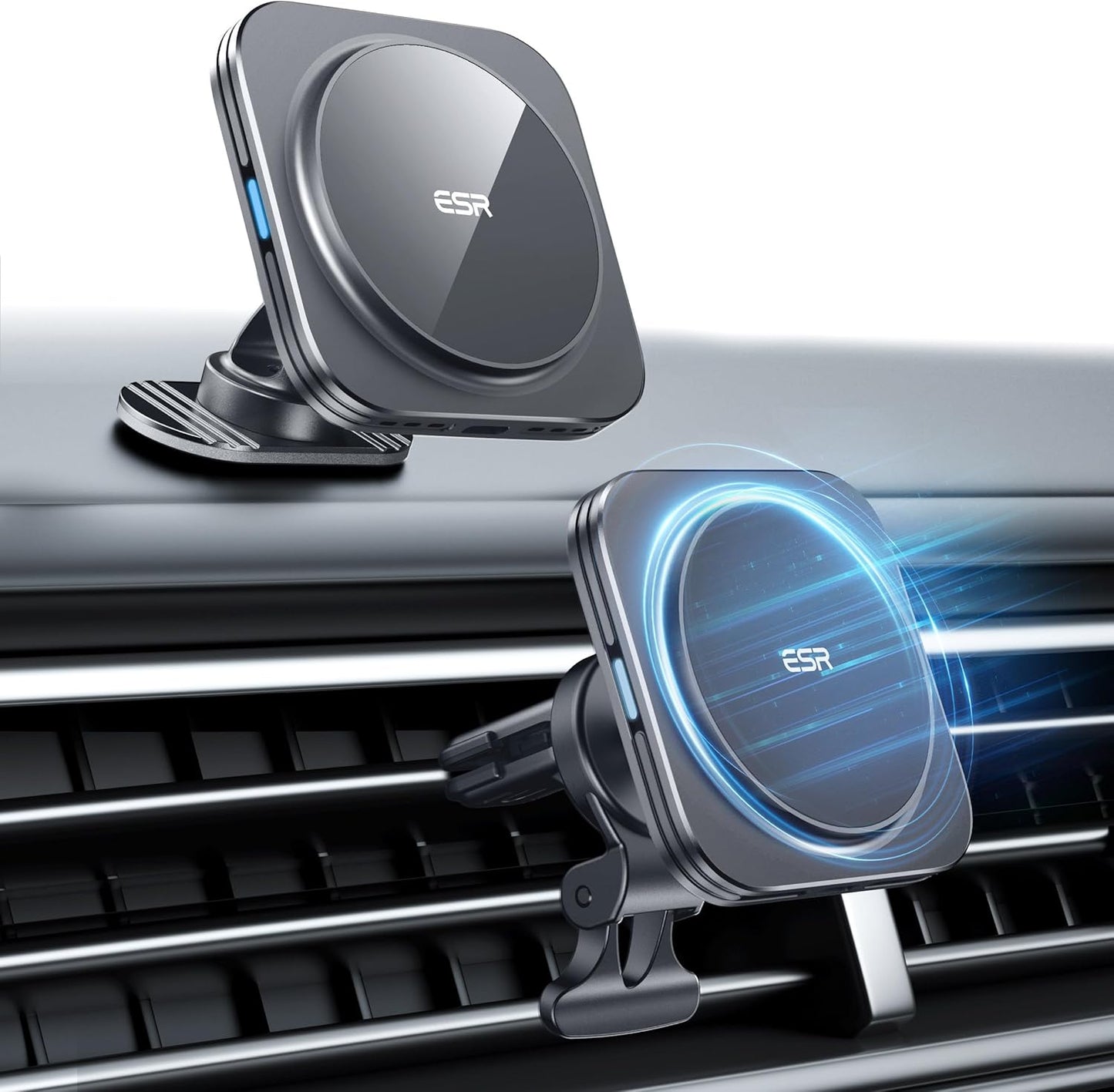 ESR for Qi2-Certified 15W MagSafe Car Mount Charger with CryoBoost, Phone Cooling MagSafe Car Charger, Air Vent/Dashboard Wireless Car Charger for iPhone 16/15/14/13/12, Fast Charger, Black