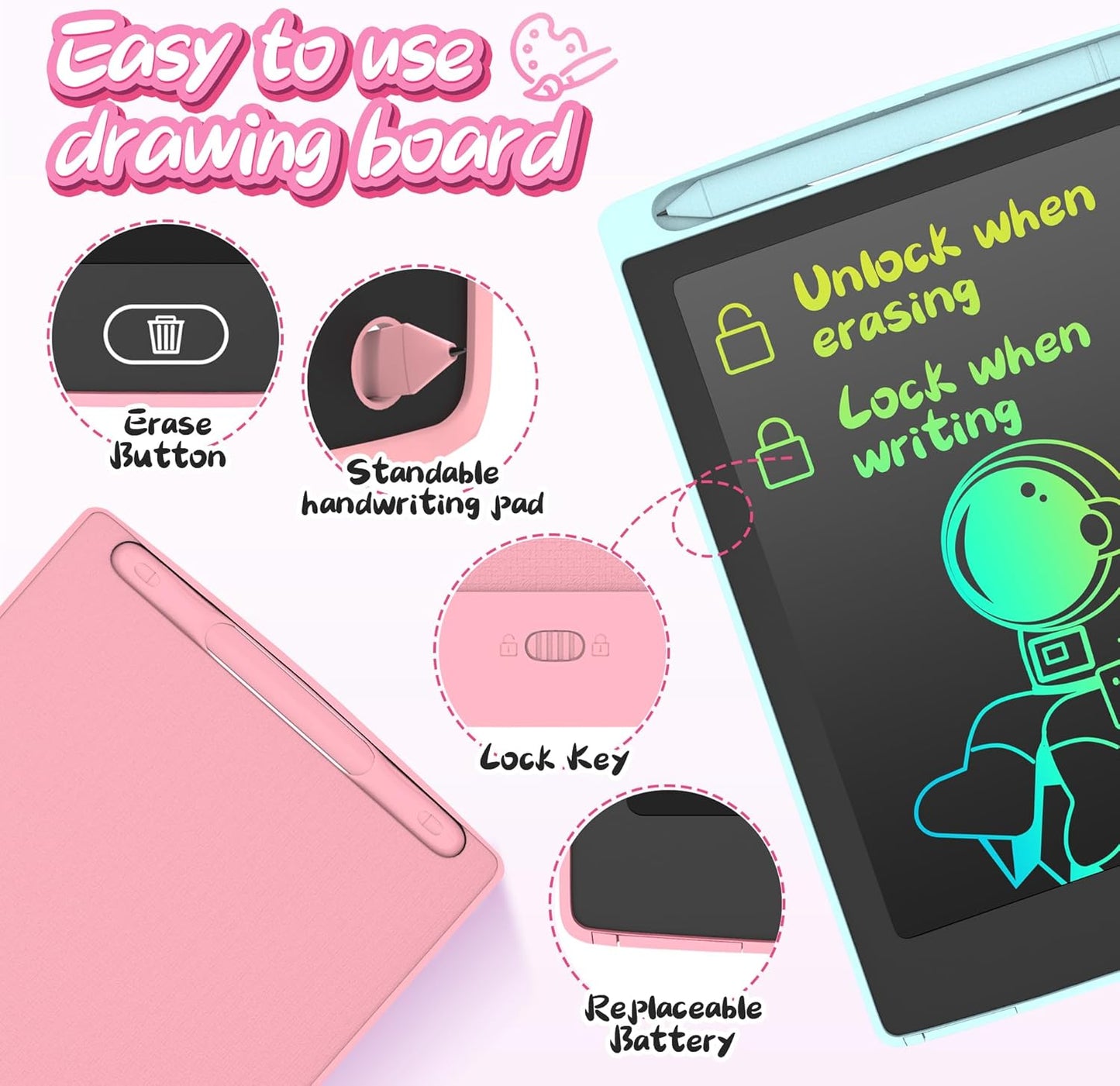 3 Pack LCD Writing Tablet, Colorful Toddler Drawing Tablet Doodle Board for Kids, Erasable Reusable Electronic Drawing Pad, LEYAOYAO Educational and Learning Toy for 3-6 Years Old Boy and Girl