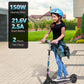 Gyroor H30 Max Electric Scooter for Kids, LED Dispaly, 150W Powerful Motor, Dual Brake System, Adjustable Height and Speed, Best Presents for Kids