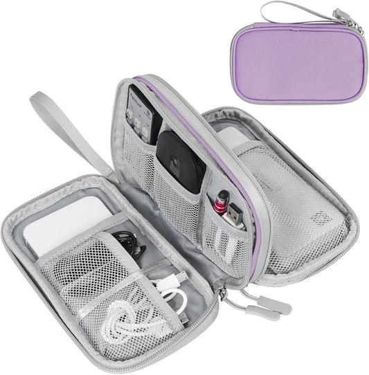 FYY Electronic Organizer, Travel Cable Organizer Bag Pouch Electronic Accessories Carry Case Portable Waterproof Double Layers All-in-One Storage Bag for Cable, Cord, Charger, Phone, Earphone Coffee