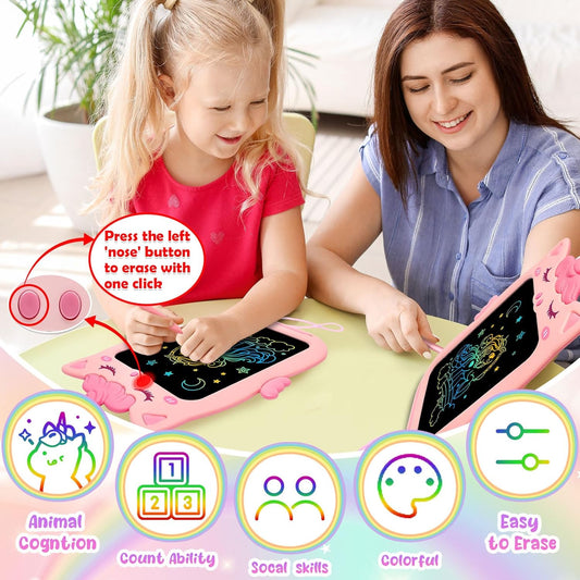 Toys for 1 2 3 Year Old Girl Gifts,10IN LCD Writing Tablet for Kids,Toddler Toys Age 1-2 Drawing Tablet,Doodle Board for Baby Girls Toys Age 4-5,Educational Learning Toys for Christmas Birthday Gifts