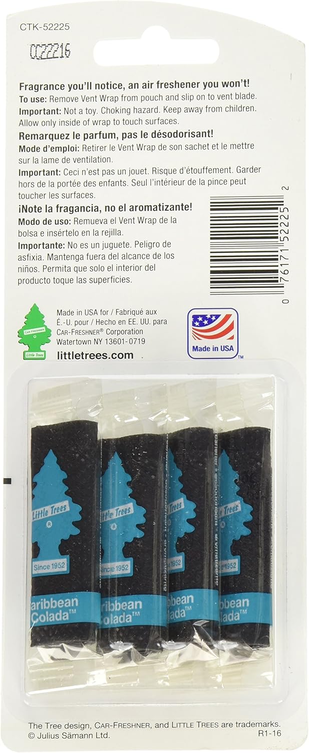 Little Trees Vent Wrap Air Freshener 4-Packs Car Air Freshner (Black Ice)
