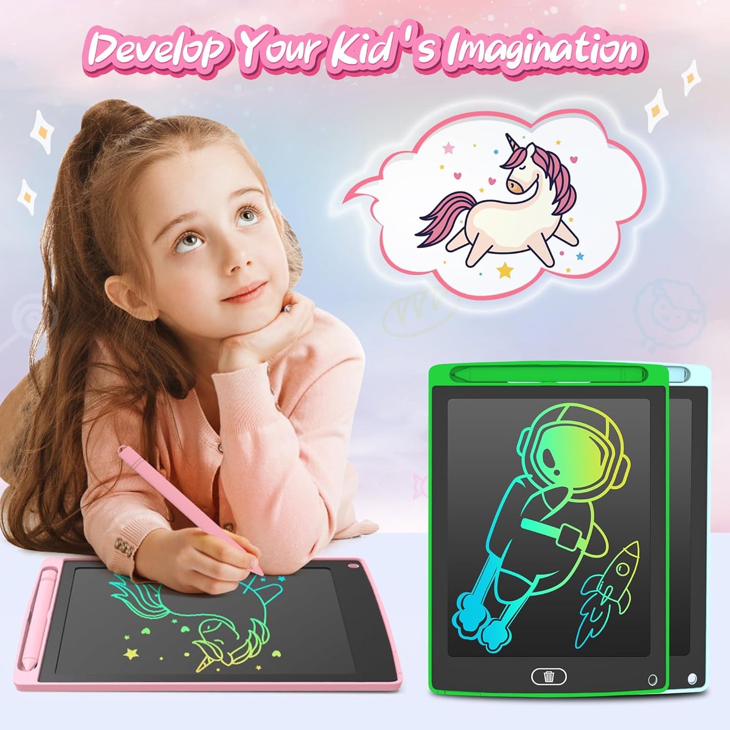 3 Pack LCD Writing Tablet, Colorful Toddler Drawing Tablet Doodle Board for Kids, Erasable Reusable Electronic Drawing Pad, LEYAOYAO Educational and Learning Toy for 3-6 Years Old Boy and Girl