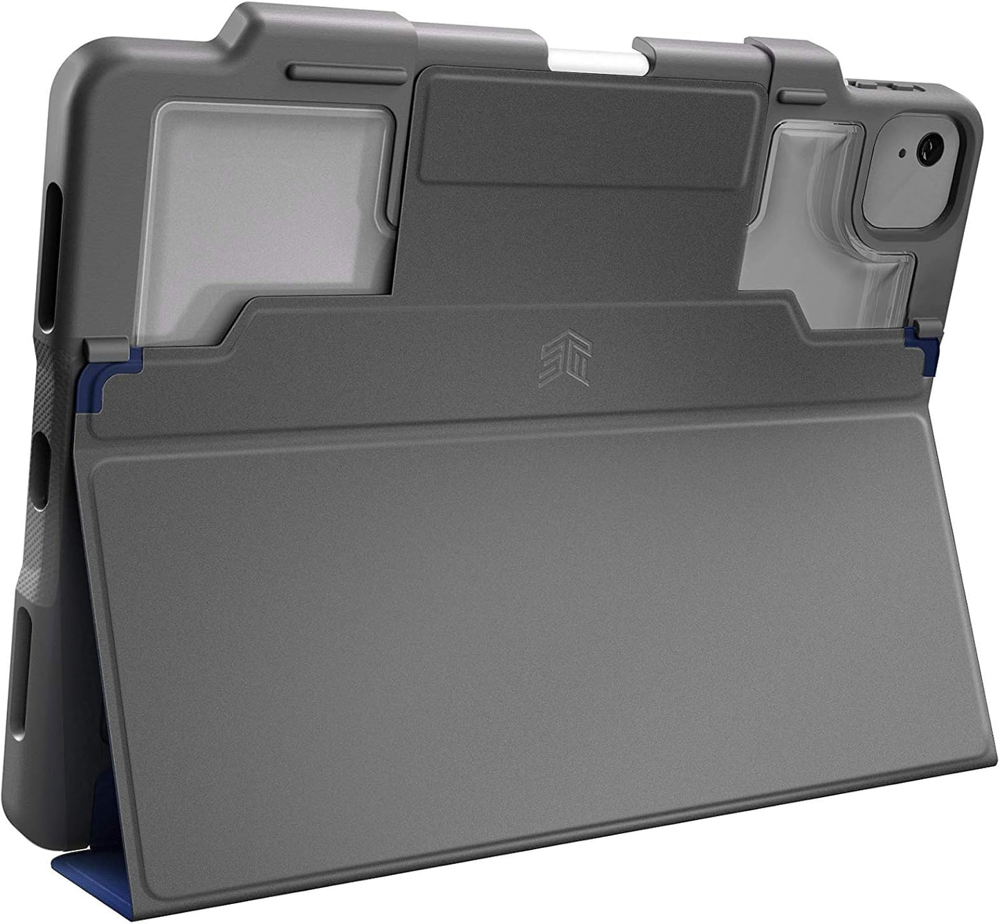 STM Dux Plus for iPad Air 11&#34; (5th/4th Gen &amp; M2 6th Gen 2024) - Ultra-Protective, Lightweight Rubberized Case with Clear Back, Apple Pencil Holder, and Battery-Saving On/Off Cover - Red