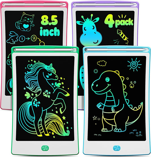 Magic Jimmy 4 Pack LCD Writing Tablet, 8.5 Inch Colorful Toddlers Drawing Tablet for Kids, Creative Doodle Board Drawing Pad, Toy Birthday Gift for 3-6 Year Old Girls Boys