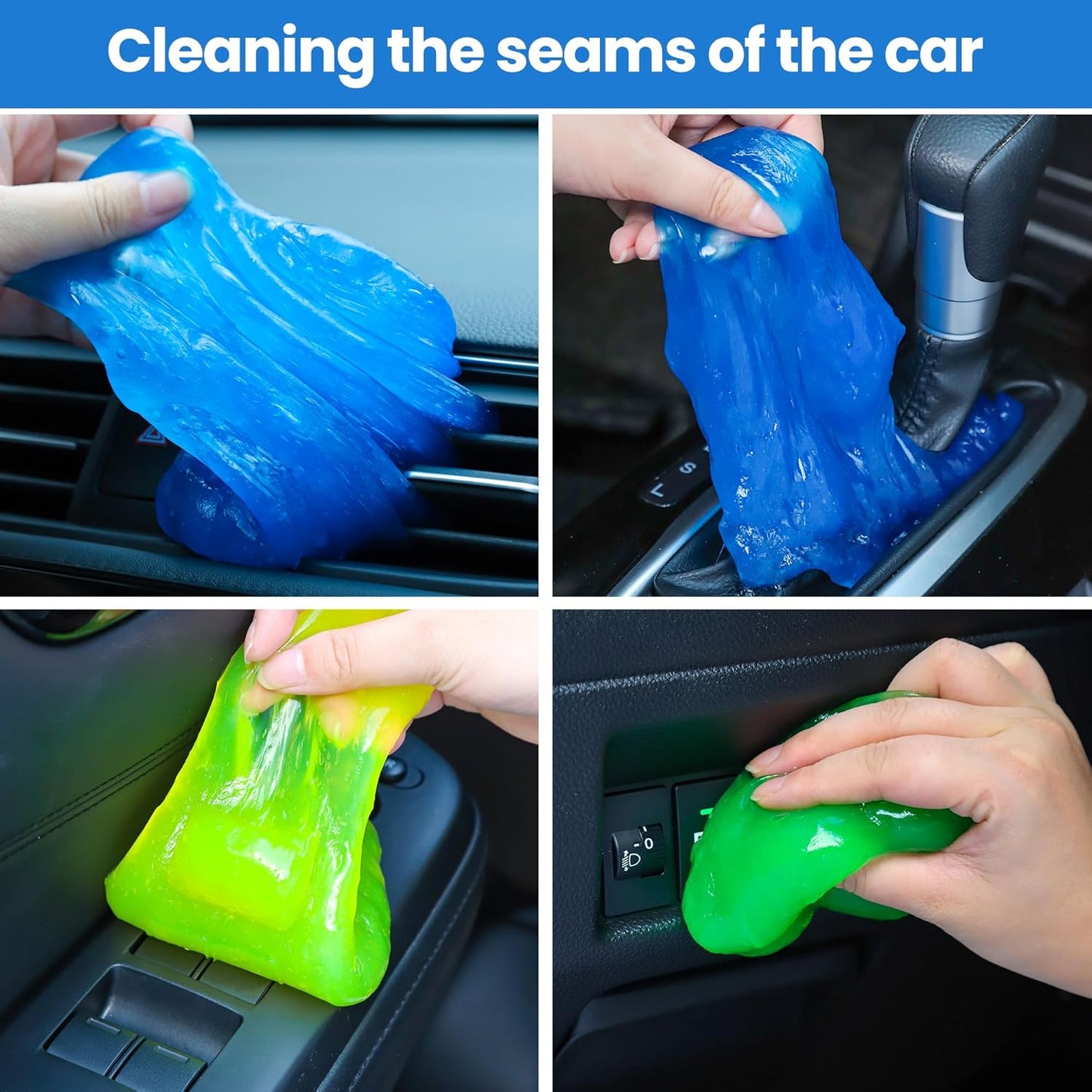 CAYYET Car Cleaning Gel, 8 Piece Car Cleaning Kit, Men&#39;s and Women&#39;s Car Detailing Supplies Accessories, Car Trim Dust, Crevice Cleaner, Vent Removal Grease and Dust, Clean Keyboard Cleaner.