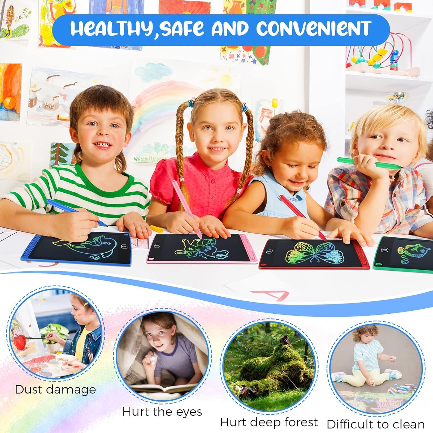 8.5" 16 Pieces LCD Writing Tablet Doodle Pad for Kids