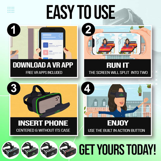 FEEBZ 3D VR Headset for Kids 2.0   Android Remote - for iPhone &amp; Android Phones | with 3D VR Videos &amp; Apps Links | Virtual Reality Goggles Set for Beginners