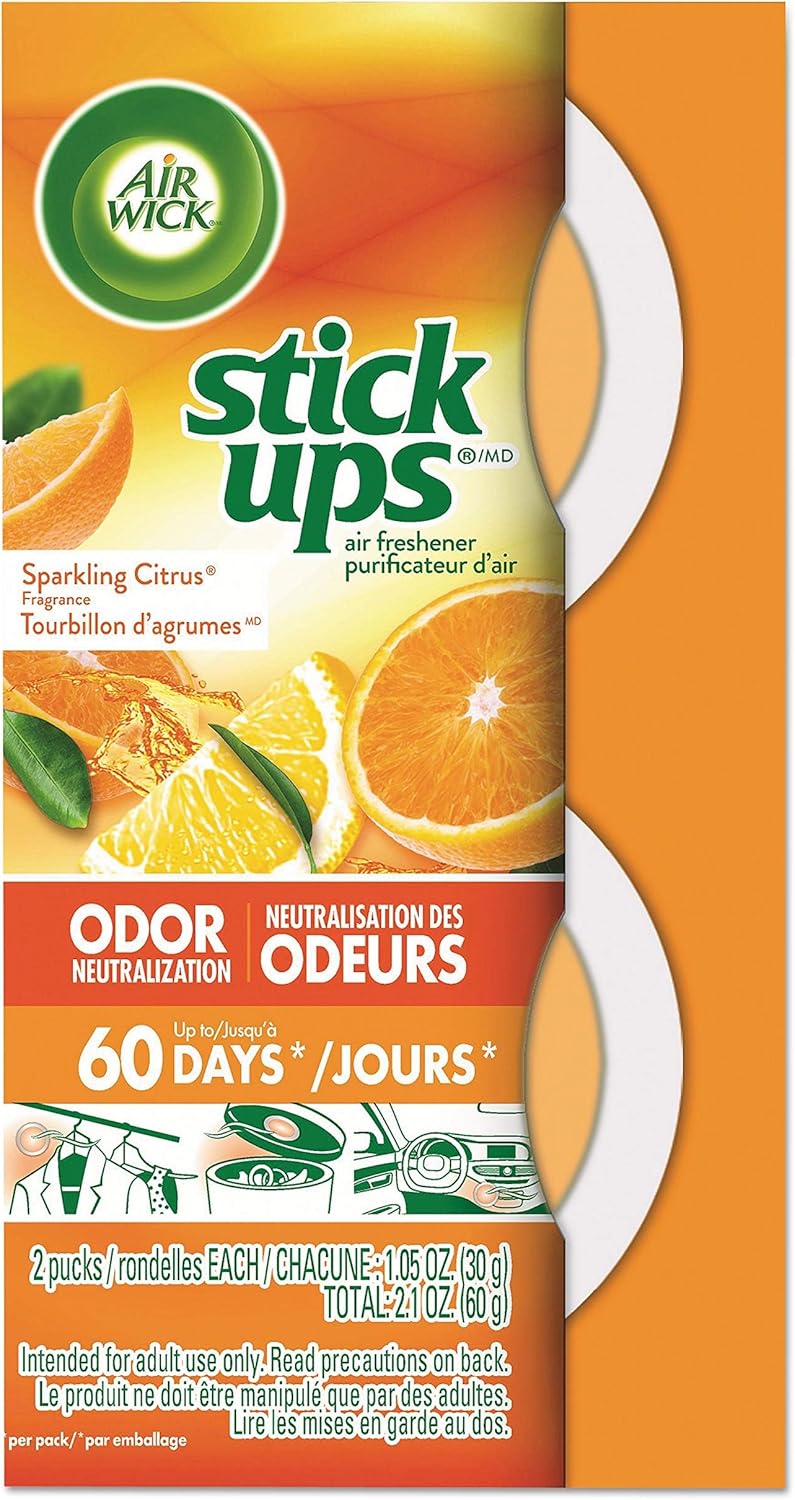Air Wick Stick Ups Car Air Freshener, Crisp Breeze, 2ct (Packaging May Vary)
