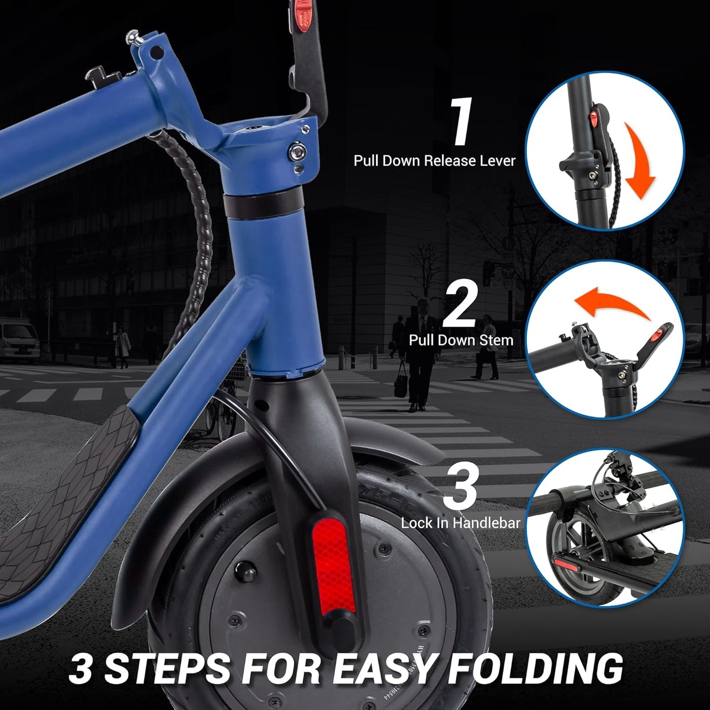 Phantomgogo Electric Scooter for Adults Scooter Foldable E-Scooter with Powerful Motor 15.5 Mph, Intelligent Light, Eco-Friendly, Perfect for Adult Commuters