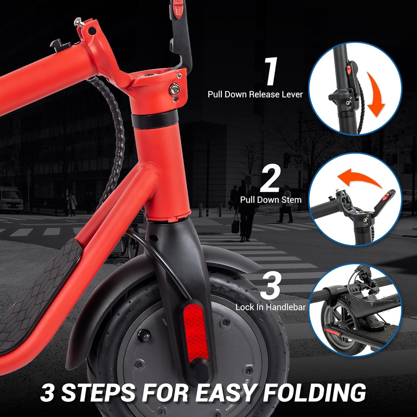 Phantomgogo Electric Scooter for Adults Scooter Foldable E-Scooter with Powerful Motor 15.5 Mph, Intelligent Light, Eco-Friendly, Perfect for Adult Commuters