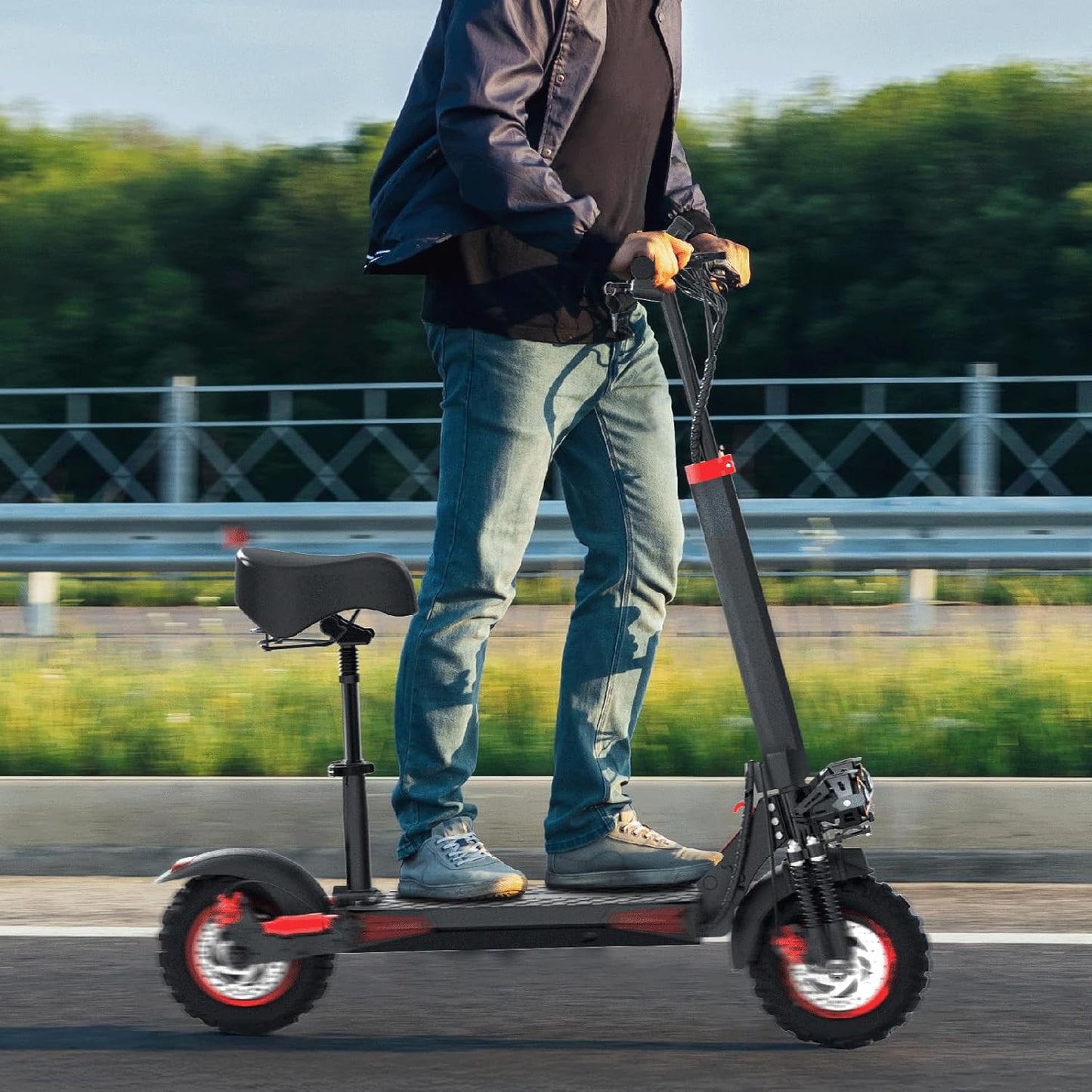 Electric Scooter Adults, 15/18/21AH Big Battery, 600/800/1200W Motor, 10&#34;/11&#34; Off Road Tire, Folding E Scooter with Seat