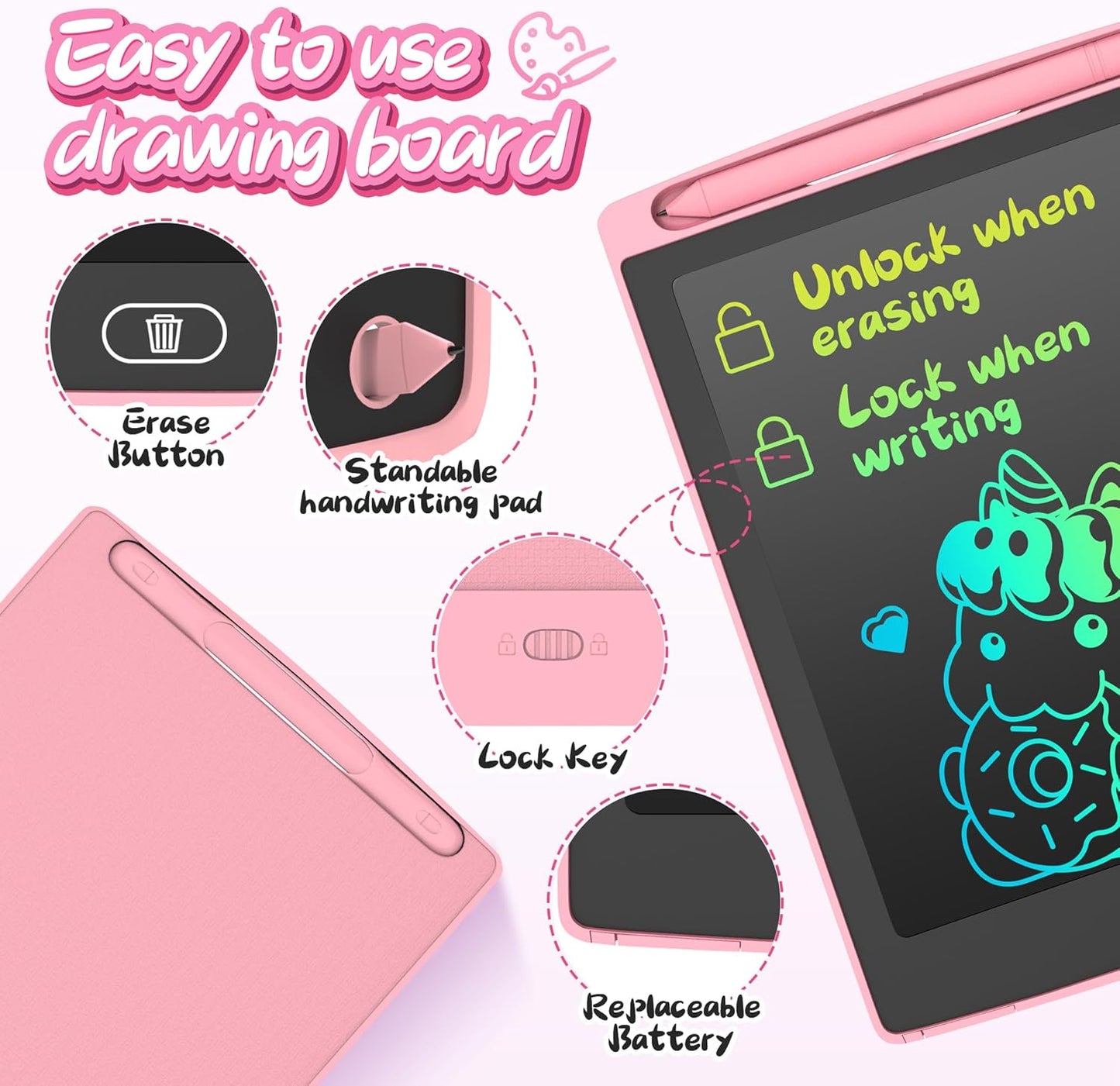 3 Pack LCD Writing Tablet, Colorful Toddler Drawing Tablet Doodle Board for Kids, Erasable Reusable Electronic Drawing Pad, LEYAOYAO Educational and Learning Toy for 3-6 Years Old Boy and Girl