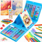 Art Supplies, 240-Piece Art Set Crafts Drawing Kits with Double Sided Trifold Easel, Includes Sketch Pads, Oil Pastels, Crayons, Colored Pencils, Gifts for Girls Boys Teen Ages 4-6-8-9-12 (Black)
