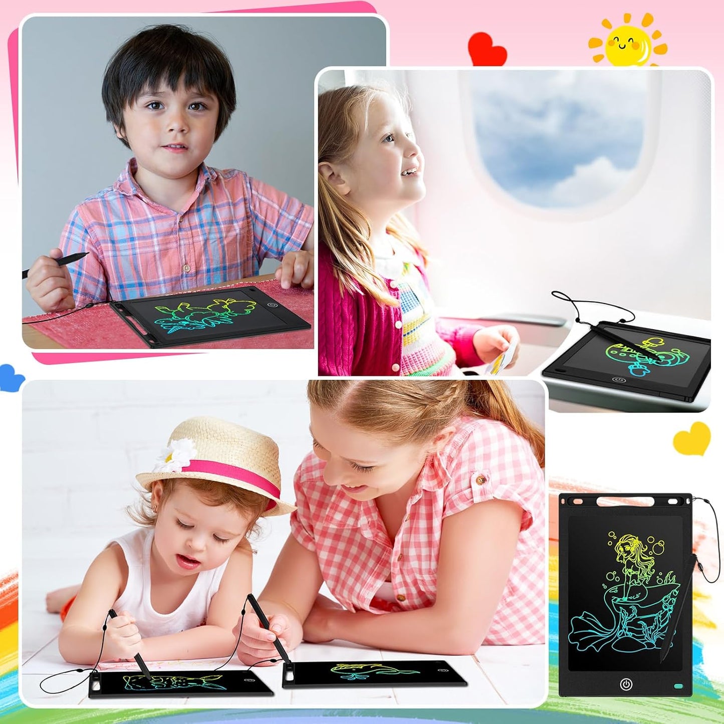 8.5" 16 Pieces LCD Writing Tablet Doodle Pad for Kids