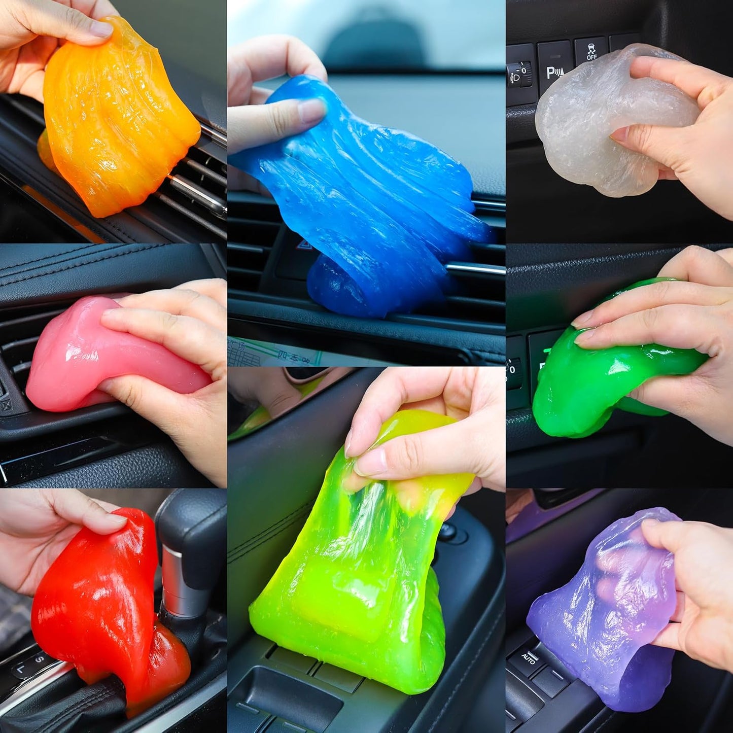 CAYYET Car Cleaning Gel, 8 Piece Car Cleaning Kit, Men&#39;s and Women&#39;s Car Detailing Supplies Accessories, Car Trim Dust, Crevice Cleaner, Vent Removal Grease and Dust, Clean Keyboard Cleaner.
