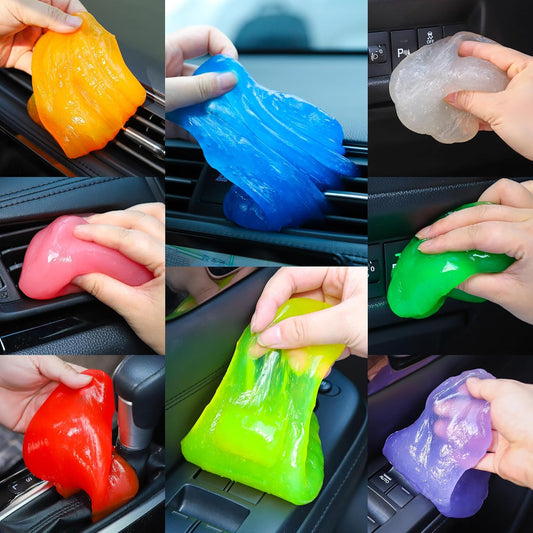 CAYYET Car Cleaning Gel, 8 Piece Car Cleaning Kit, Men&#39;s and Women&#39;s Car Detailing Supplies Accessories, Car Trim Dust, Crevice Cleaner, Vent Removal Grease and Dust, Clean Keyboard Cleaner.