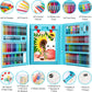 Art Supplies, 240-Piece Art Set Crafts Drawing Kits with Double Sided Trifold Easel, Includes Sketch Pads, Oil Pastels, Crayons, Colored Pencils, Gifts for Girls Boys Teen Ages 4-6-8-9-12 (Black)