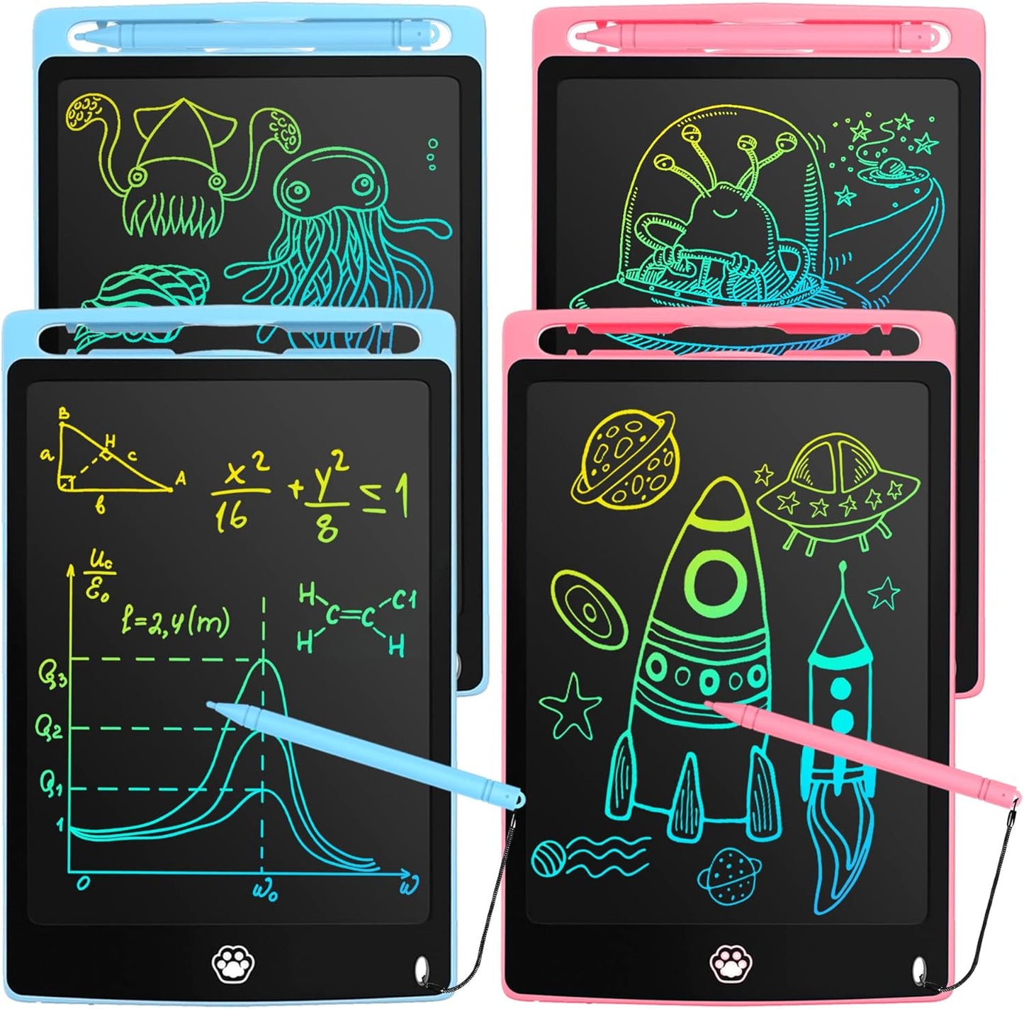 2 Pack LCD Writing Tablet, Electronic Drawing Writing Board, Erasable Drawing Doodle Board, Doodle Pad Toys for Kids Adults Learning &amp; Education, 8.5IN(Blue Pink)