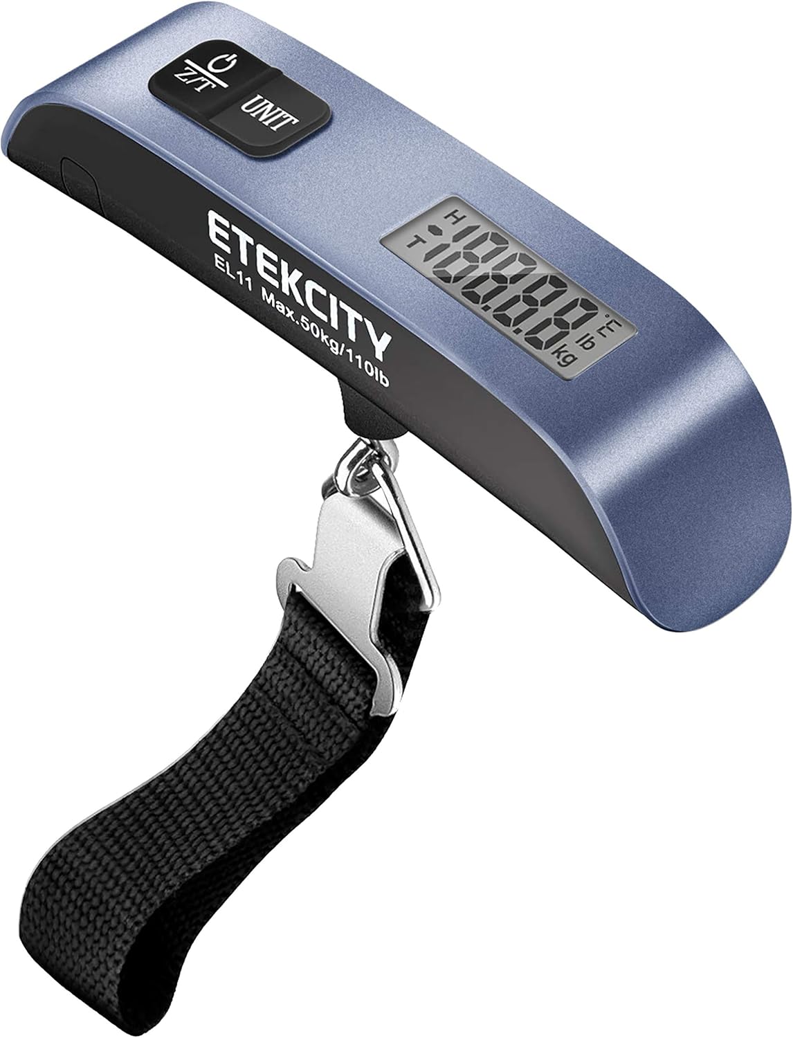 Etekcity Luggage Scale for Travel Essentials, Digital Suitcase Weight Scale with Hook, Portable Hanging Baggage Scale for Travel Accessories, 110 Pounds, Battery Included