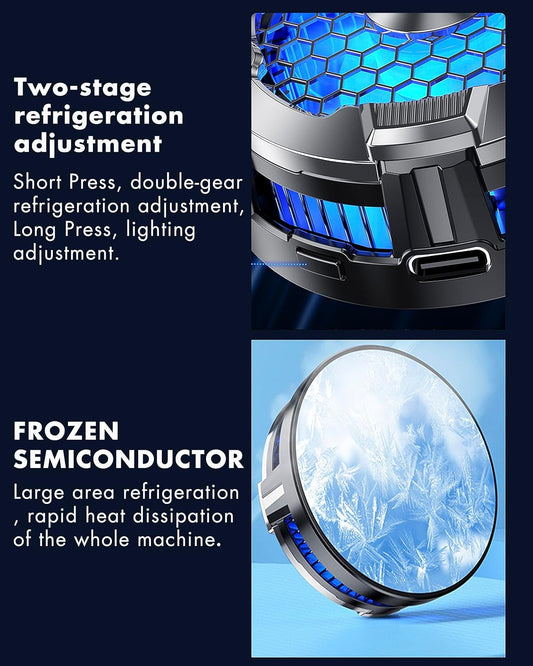 ACEDAYS Magnetic Phone Cooler, Phone Cooling Fan with Semi-Conductor Cooling Chip, Universal Cellphone Radiator for Tiktok Live Streaming, Outdoor Vlog, Mobile Gaming.