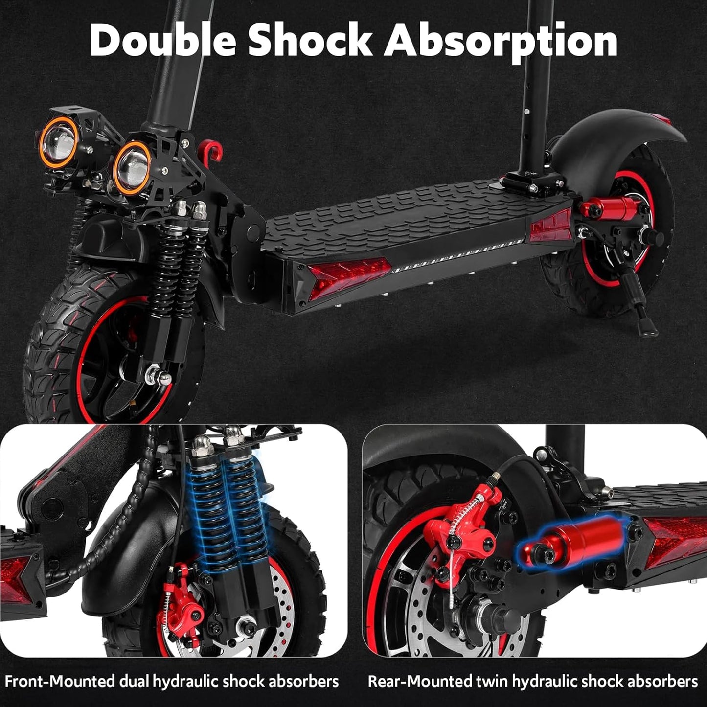 Electric Scooter Adults, 15/18/21AH Big Battery, 600/800/1200W Motor, 10&#34;/11&#34; Off Road Tire, Folding E Scooter with Seat