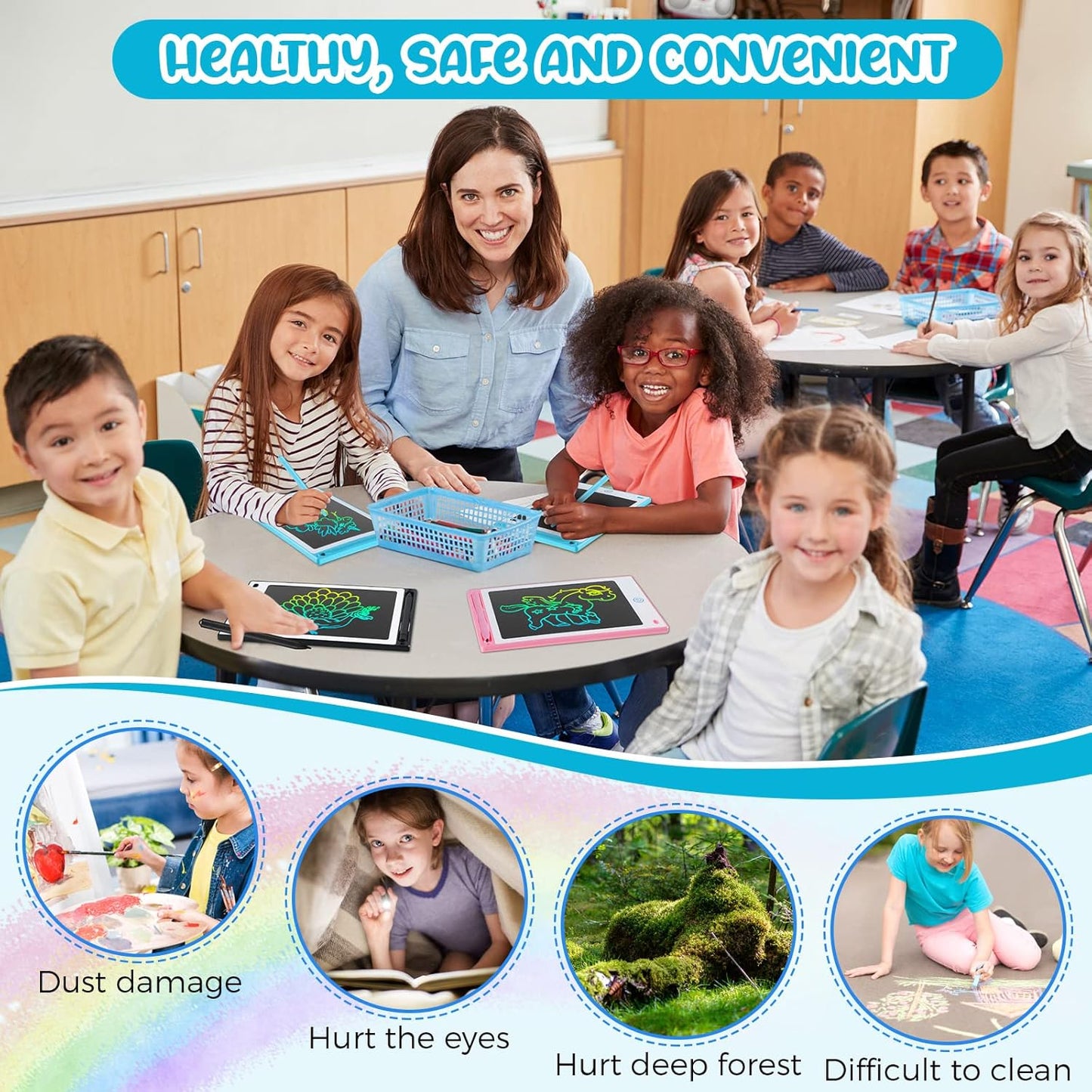 8.5" 16 Pieces LCD Writing Tablet Doodle Pad for Kids