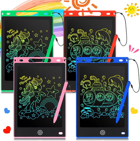 Zonon 4 Pcs LCD Writing Tablet for Kids 8.5 Inch Doodle Board Drawing Tablet Toddler Toys Gifts LCD Writing Board Electronic Erasable Reusable Writing Drawing Pad(Blue, Red, Green, Pink)