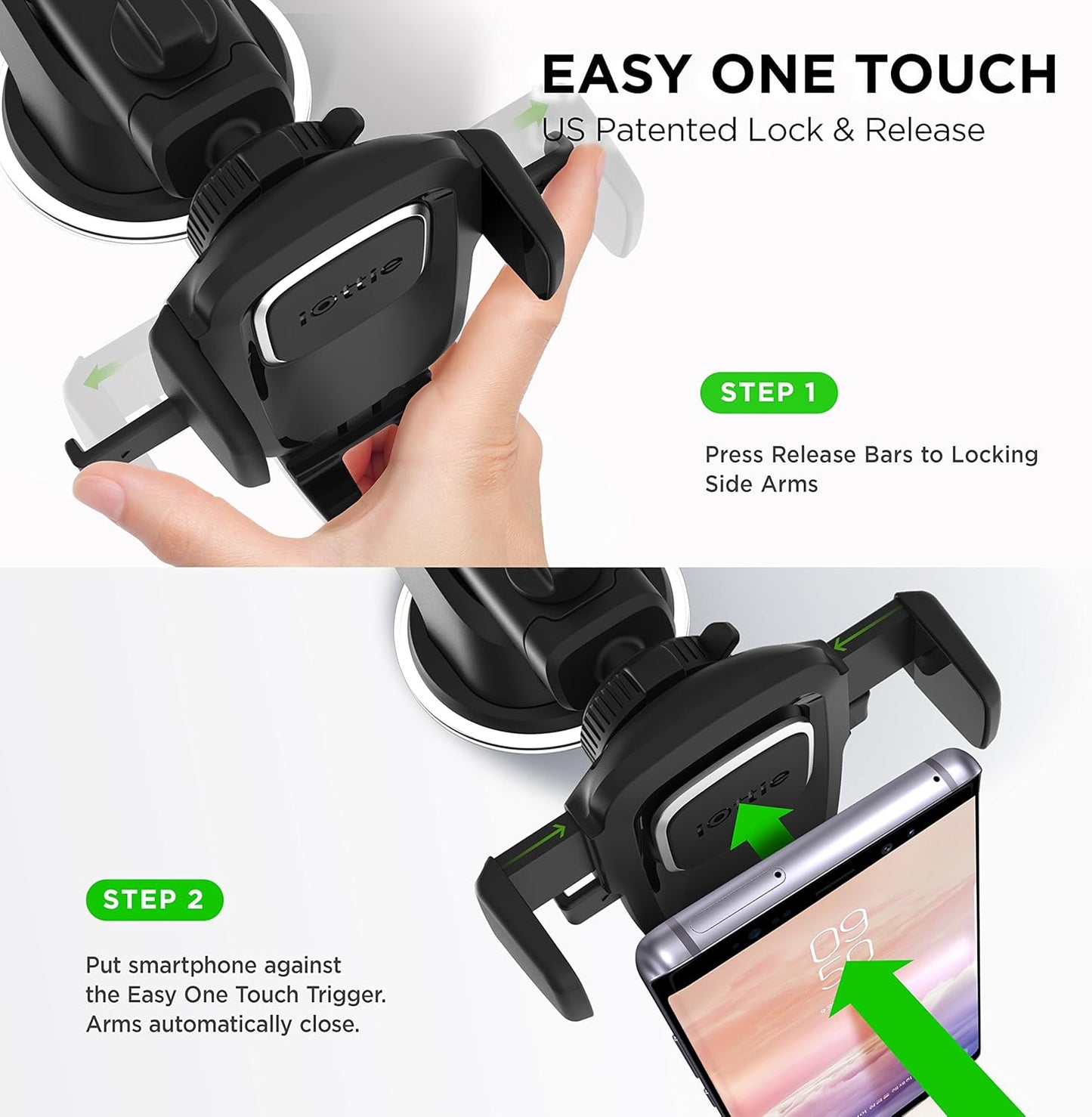iOttie Easy One Touch 6 Universal Car Mount Dashboard &amp; Windshield Suction Cup Phone Holder for iPhone Samsung, Google, All Smartphones