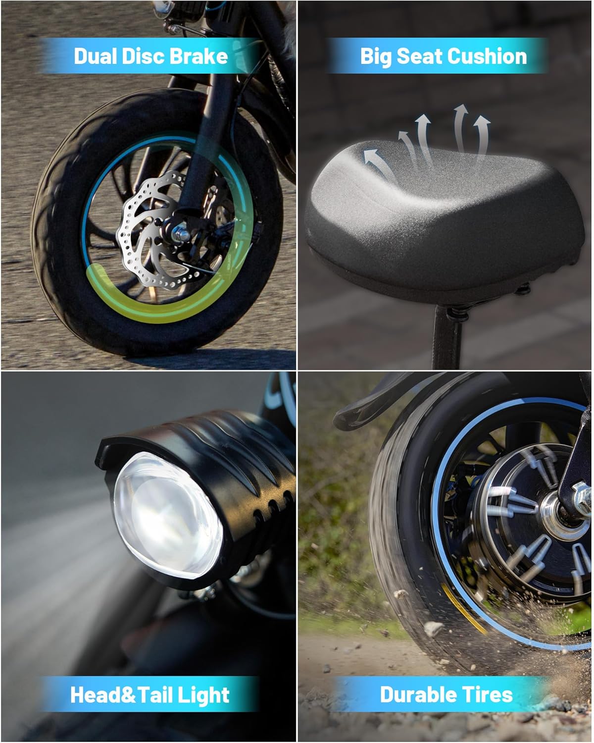 Gyroor Adults Electric Scooter with Large Middle Basket, 550W Motor 18.6 MPH 20 Mile Distance, Foldable E-Scooter with seat for Pets &amp; Cargo