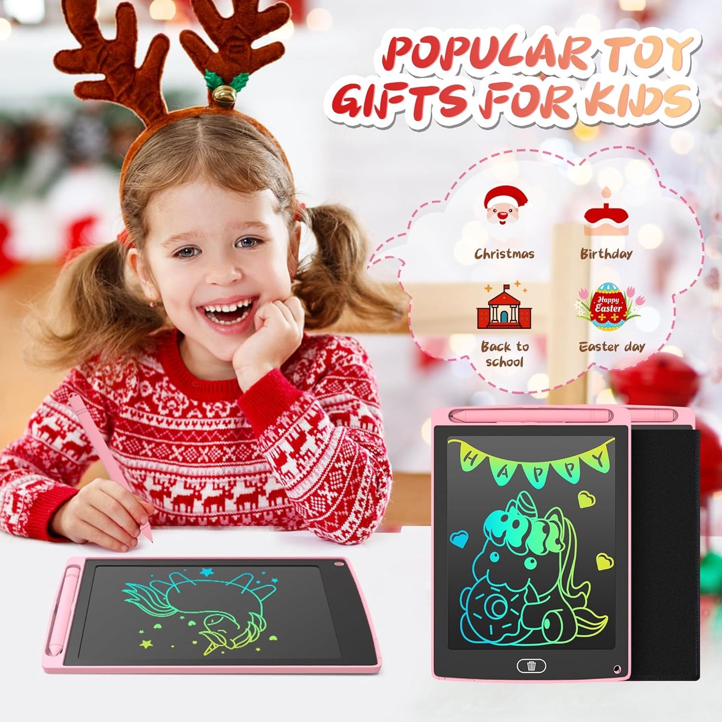 3 Pack LCD Writing Tablet, Colorful Toddler Drawing Tablet Doodle Board for Kids, Erasable Reusable Electronic Drawing Pad, LEYAOYAO Educational and Learning Toy for 3-6 Years Old Boy and Girl
