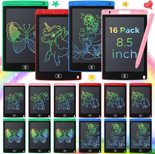 8.5" 16 Pieces LCD Writing Tablet Doodle Pad for Kids