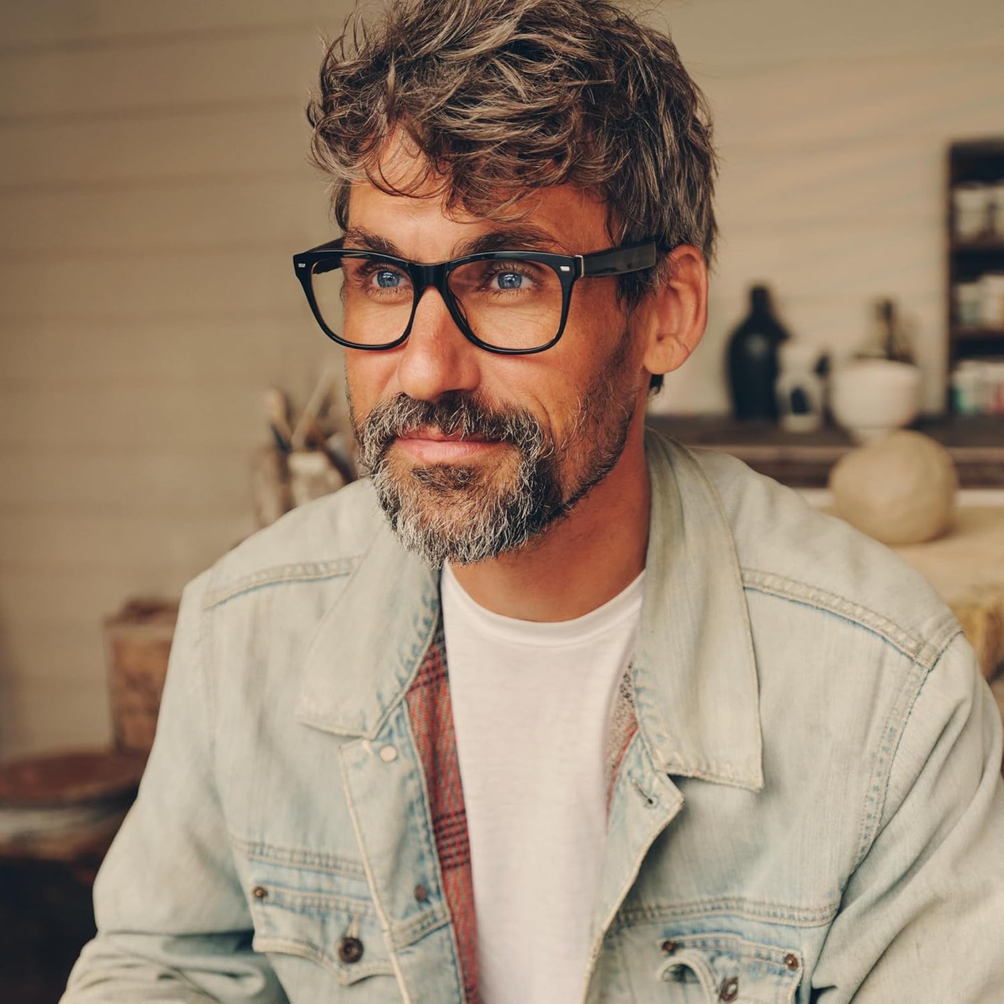 Amazon Echo Frames (3rd Gen)   Echo Pop | Smart glasses with Alexa | Round frames in Blue Tortoise with prescription ready lenses