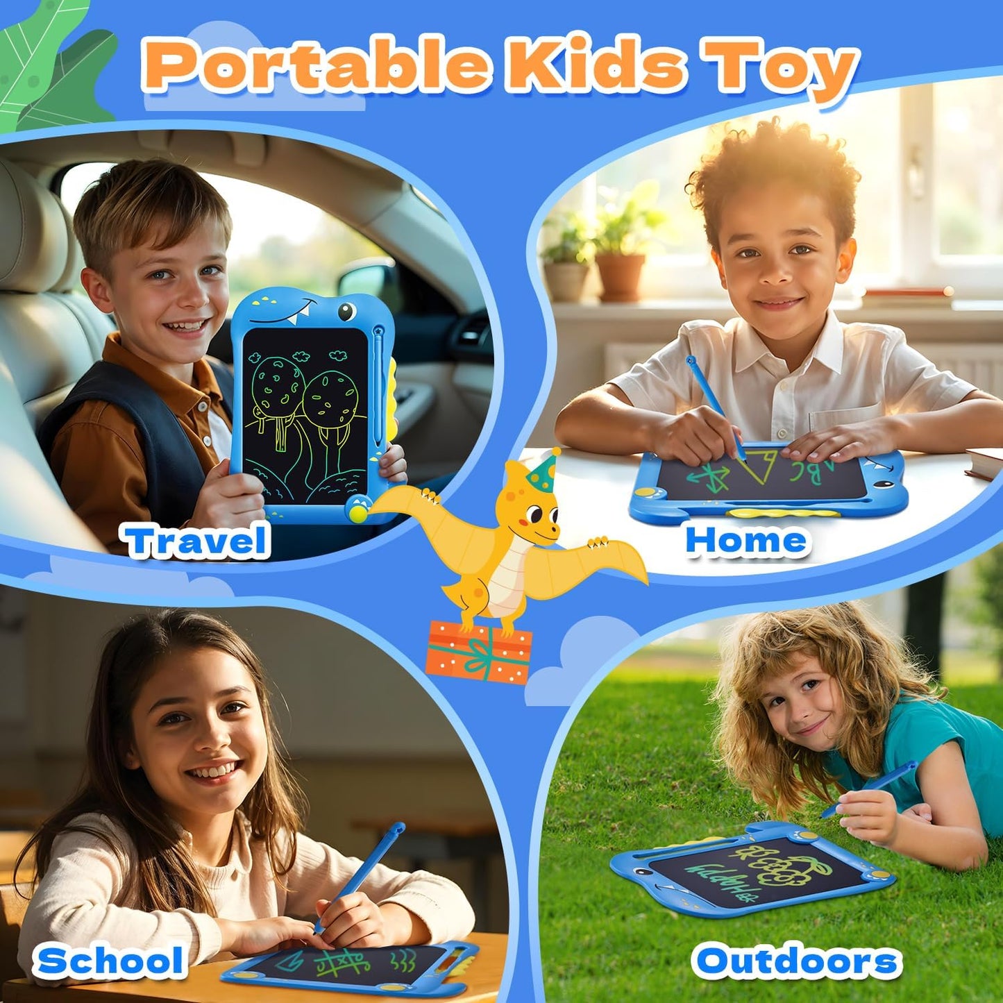 Unicorn Toys Lcd Writing Tablet for Kids, Reusable 8.5 Inch Kids Drawing Tablet, Educational Drawing Pad Doodle Board for Toddler Toys, Christmas Gifts Birthday Gifts for Ager3 4 5 6 7, Cute Girl Toys