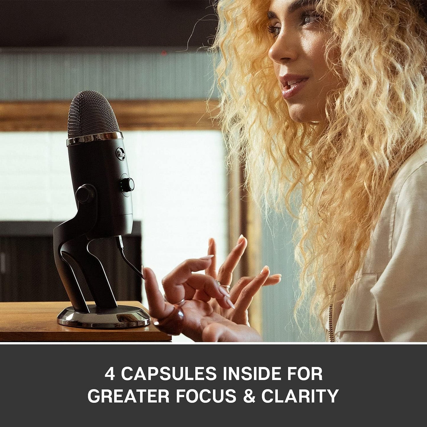 Logitech for Creators Blue Yeti X USB Microphone for Gaming, Streaming, Podcasting, Twitch, YouTube, Discord, Recording for PC and Mac, 4 Polar Patterns, Studio Quality Sound, Plug &amp; Play-Dark Grey
