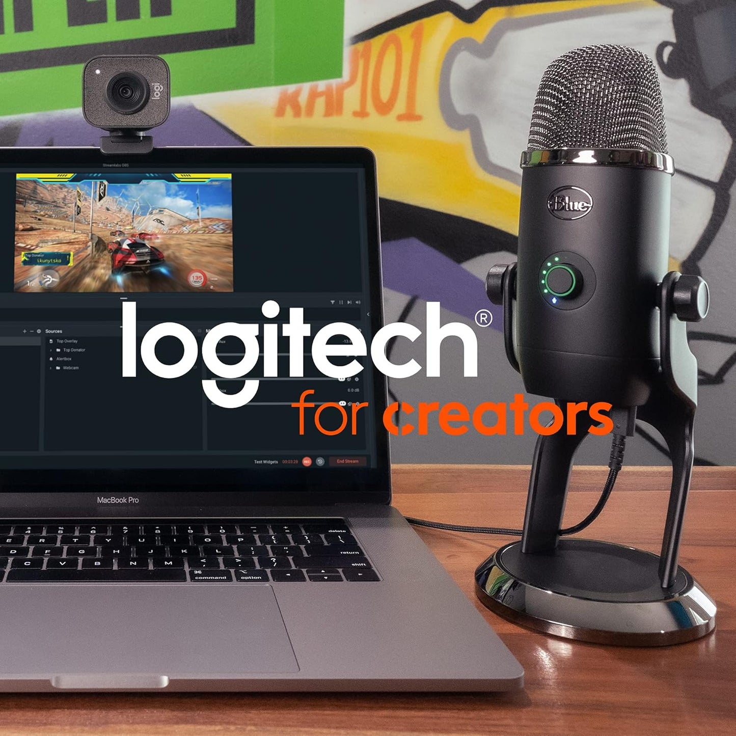 Logitech for Creators Blue Yeti X USB Microphone for Gaming, Streaming, Podcasting, Twitch, YouTube, Discord, Recording for PC and Mac, 4 Polar Patterns, Studio Quality Sound, Plug &amp; Play-Dark Grey
