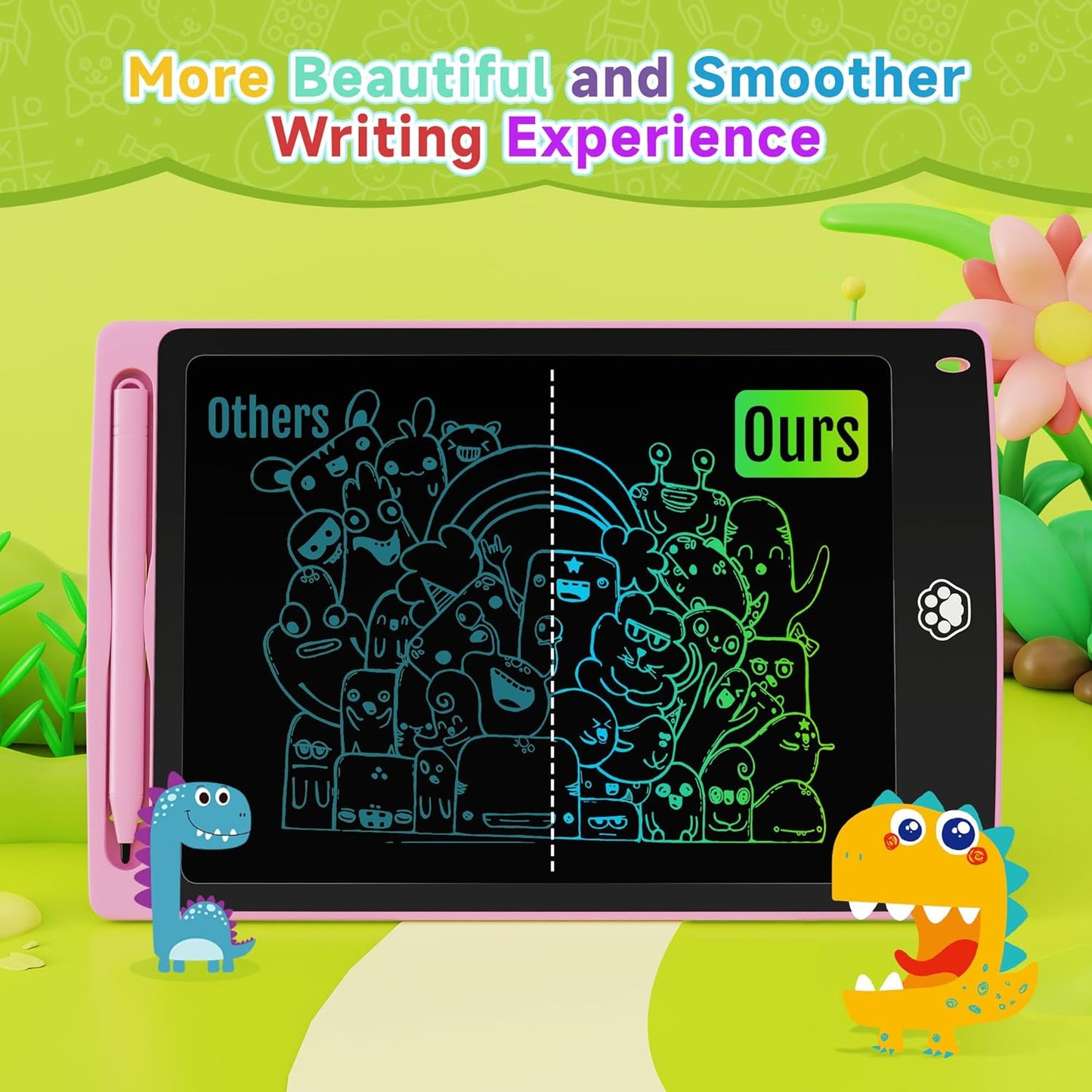 2 Pack LCD Writing Tablet, Electronic Drawing Writing Board, Erasable Drawing Doodle Board, Doodle Pad Toys for Kids Adults Learning &amp; Education, 8.5IN(Blue Pink)