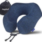 napfun Neck Pillow for Traveling, Upgraded Travel Neck Pillow for Airplane 100% Pure Memory Foam Travel Pillow for Flight Headrest Sleep, Portable Plane Accessories, Striped Black