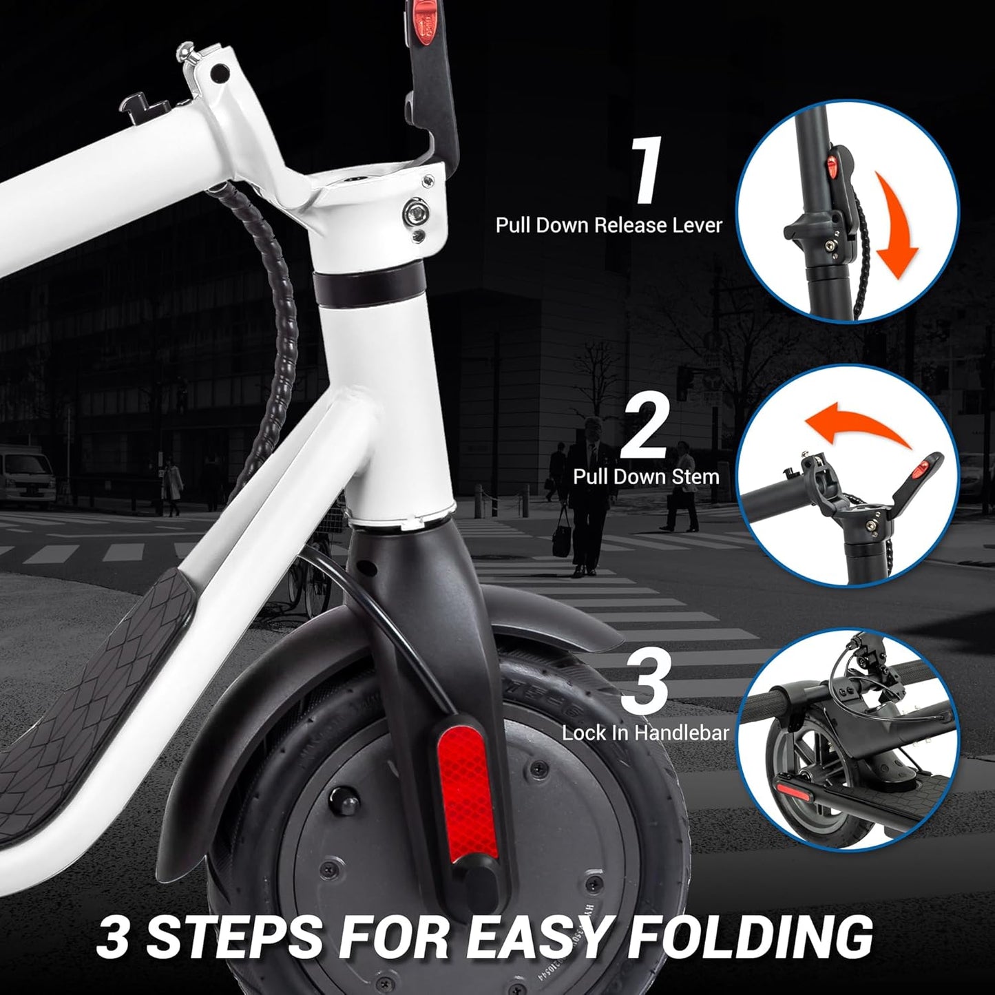 Phantomgogo Electric Scooter for Adults Scooter Foldable E-Scooter with Powerful Motor 15.5 Mph, Intelligent Light, Eco-Friendly, Perfect for Adult Commuters