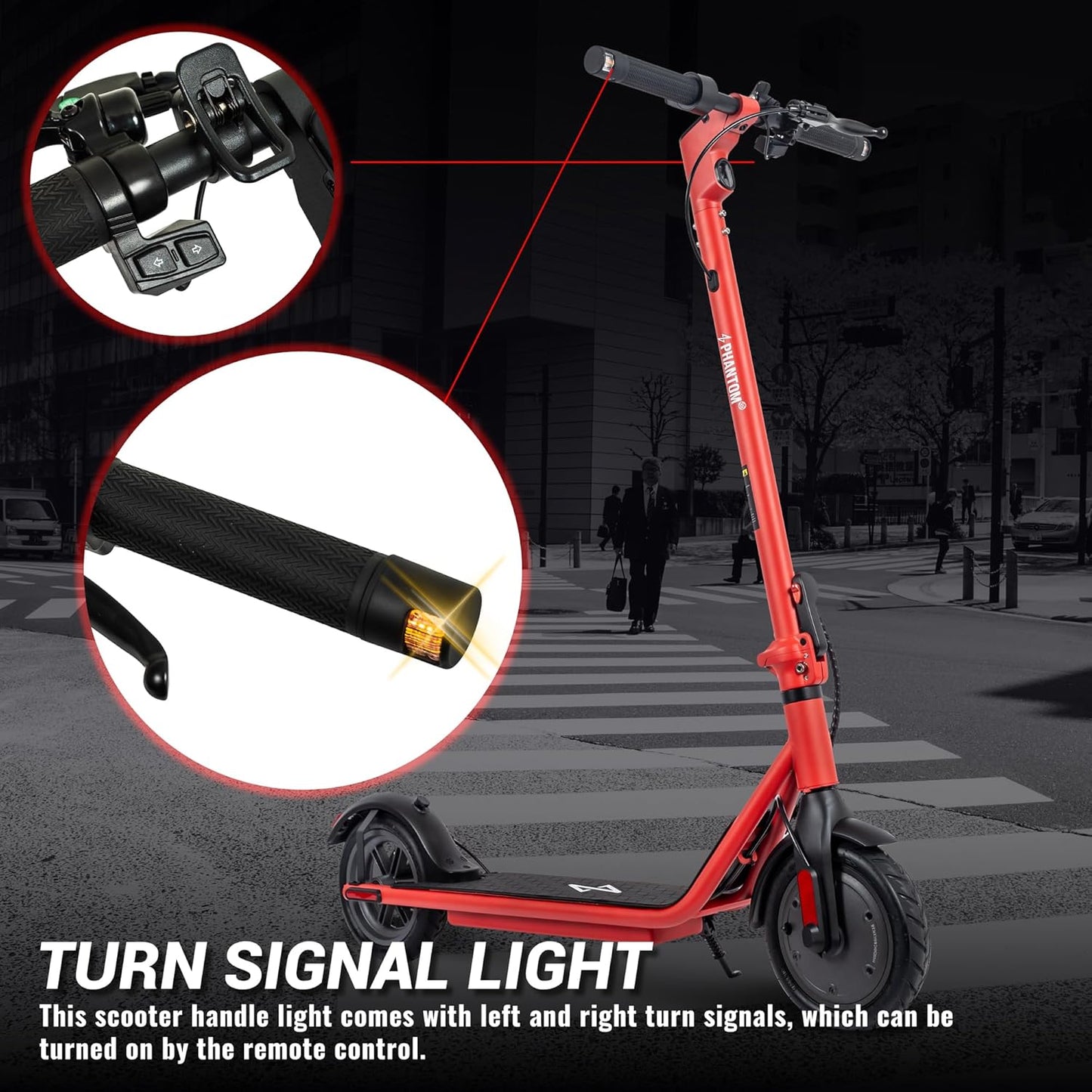 Phantomgogo Electric Scooter for Adults Scooter Foldable E-Scooter with Powerful Motor 15.5 Mph, Intelligent Light, Eco-Friendly, Perfect for Adult Commuters