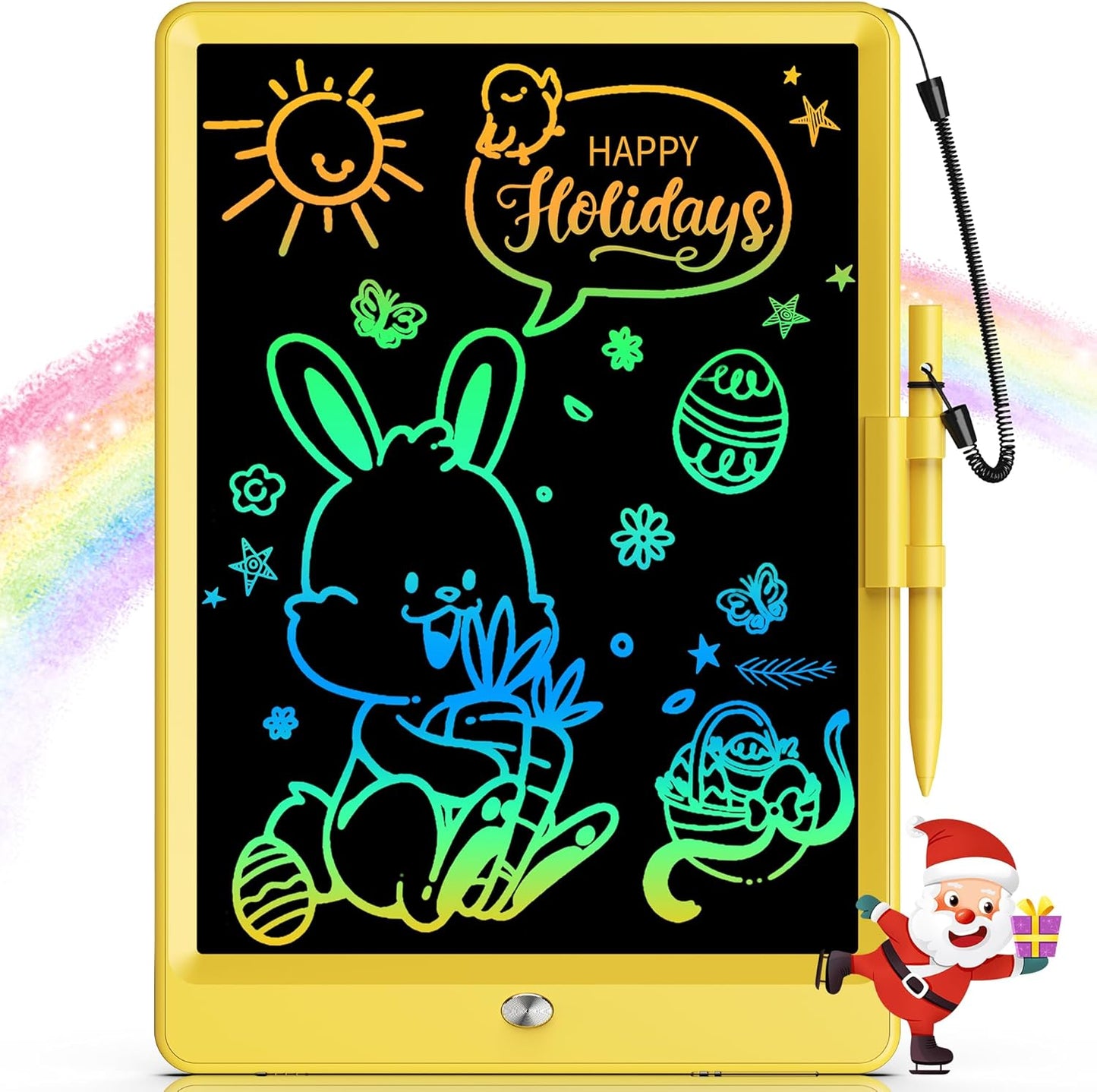 Bravokids 10 Inch LCD Writing Tablet for 3-8 Year Olds - Electronic Drawing Pad and Doodle Board as Educational Birthday Gifts for Girls and Boys (Pink)