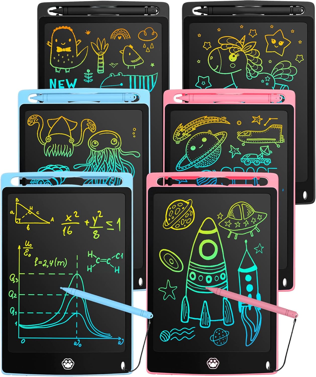 2 Pack LCD Writing Tablet, Electronic Drawing Writing Board, Erasable Drawing Doodle Board, Doodle Pad Toys for Kids Adults Learning &amp; Education, 8.5IN(Blue Pink)