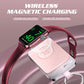 Pddosi Portable Wireless Charger Compatible for Apple Watch Series 10/9/8/UItra/7/6/5/4/3/2/SE, 1500mAh Portable iWatch Charger Travel, Magnetic Portable Watch Charger Keychain with USB C (Pink)
