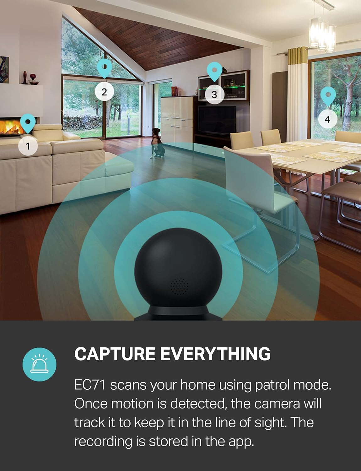 Kasa Smart Indoor Pan-Tilt Home Security Camera, 1080p HD Dog Camera w/Night Vision, Motion Detection for Baby &amp; Pet Monitor, Cloud &amp; SD Card Storage, Works w/ Alexa &amp; Google Home, 2.4G WiFi (EC71)
